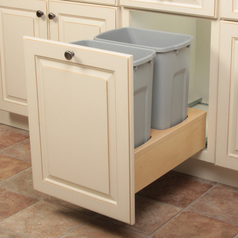 Wood Frame Under Mount Trash Pull Outs